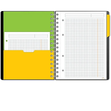 Бизнес-тетрадь SMARTBOOK А5 120л. клетка,спир,микроп,разд,карм,жел-оран