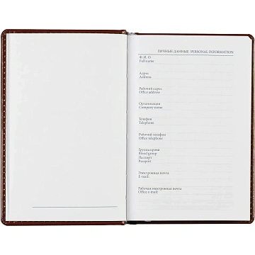 Ежедневник недатированный коричневый,А6,100x150, 320стр,Agenda