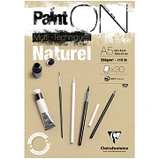 Скетчбук - альбом для смешанных техник 30л., А5, на склейке Clairefontaine 'Paint'ON Naturel', крафт