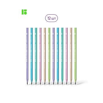 Карандаш ч/г Berlingo 'Flexy Pastel' HB, трехгранный, заточен., пластиковый, ПВХ-бокс