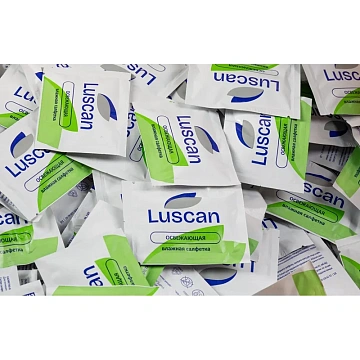 Салфетки влажные Luscan освежающие в саше 15х17см 1000шт/уп