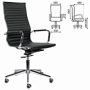Кресло офисное BRABIX PREMIUM 'Intense EX-531', экокожа, хром, черное, 532540