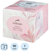 Салфетки косметические Luscan 2сл 90шт/уп в кубе белые