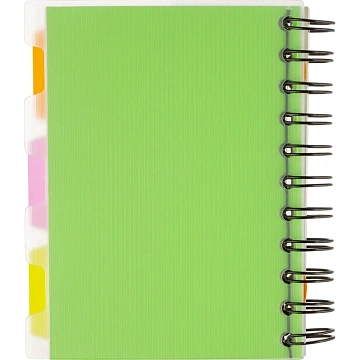 Бизнес-тетрадь 140л,кл,А6,SPIRAL BOOK Салатовый,евросп,обл.пл,раздел.84114