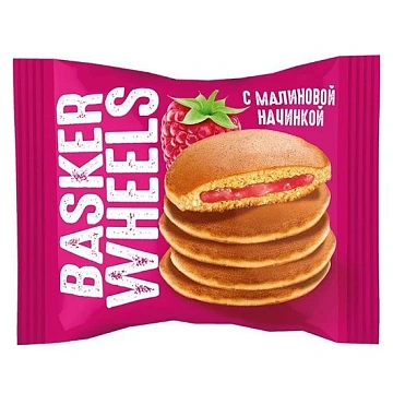 Бисквит Basker Wheels Панкейк с малиновой начинкой, 36г