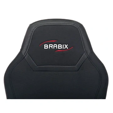 Кресло компьютерное BRABIX 'Alpha GM-018', ткань/экокожа, черное, 532636, GM-018_532636