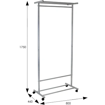 Вешалка МЕ_напольная М 9, колеса, металлик