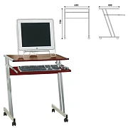 Стол компьютерный на металлокаркасе, 650х490х750 мм, ЛДСП, цвет 'орех', Д-249
