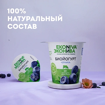 Биойогурт Эконива с черникой 2.8%, 125г
