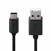 Кабель USB 2.0 AM-TypeC, 1 м, RED LINE, для подключения портативных устройств и периферии, черный, У