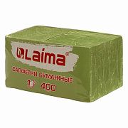 Салфетки бумажные 400 шт., 24х24 см, 'Big Pack', зелёные, 100% целлюлоза, LAIMA, 114728