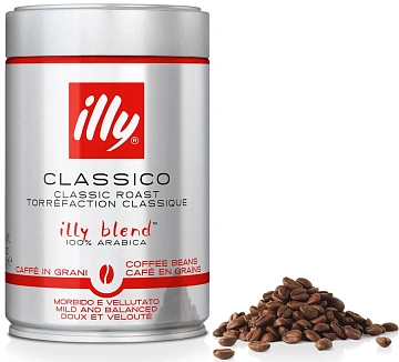 Кофе в зернах ILLY 'Classico' ИТАЛИЯ, 250 г, в жестяной банке, арабика 100%, ИТАЛИЯ, 52