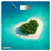 Весы напольные CENTEK CT-2428 'Остров', электронные, вес до 180 кг, квадрат, стекло, с рисунком, CT-