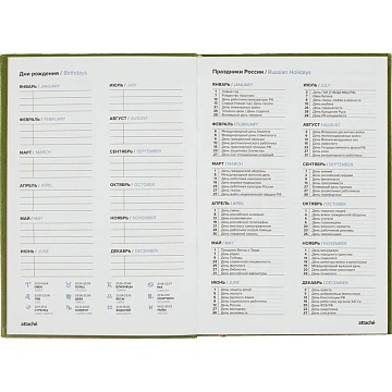 Ежедневник недатированный зеленый, А5, 140x200, 136 л, ATTACHE