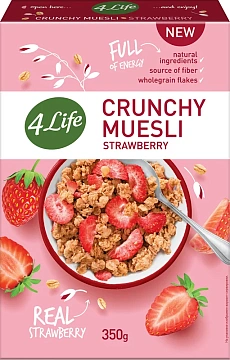 Мюсли 4Life хрустящие с клубникой, 350г