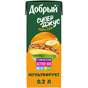 Сок Добрый мультифрукт, 200мл