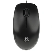 Мышь проводная LOGITECH B100, USB, 2 кнопки + 1 колесо-кнопка, оптическая, черная, 910-003357