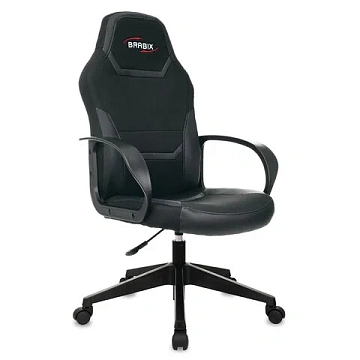 Кресло компьютерное BRABIX 'Alpha GM-018', ткань/экокожа, черное, 532636, GM-018_532636