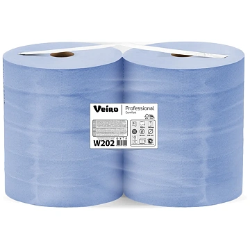 Бумага протирочная VEIRO (Система W1), КОМПЛЕКТ 2 шт., 1000 листов в рулоне, 33х35 см, 2-слойная, Co