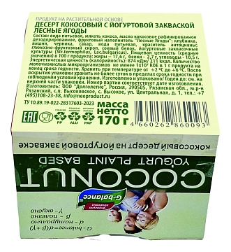 Десерт кокосовый G-balance Лесные ягоды, 170г