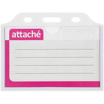 Бейдж Attache горизонтальный 85х55, белый, T-732H