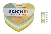 Блок для записей с клейким краем Stick'n Сердце, 64х67мм, 250 листов