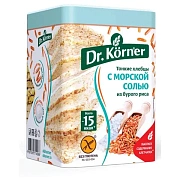 Хлебцы DR.KORNER 'Рисовые' с морской солью, хрустящие, 100 г, пакет, 601090058