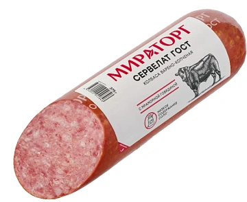 Колбаса Мираторг сервелат варено-копченая ГОСТ, 375г