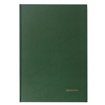 Книга учета 96 л., клетка, твердая, бумвинил, блок офсет, А4 200х290 мм, BRAUBERG, зеленая, 130222