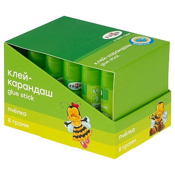 Клей-карандаш Гамма 'Пчелка', 8г, прозрачный, ПВП