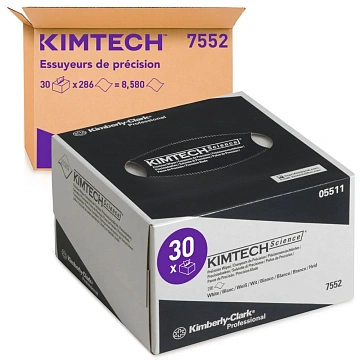 Протирочные салфетки Kimberly-Clark Kimtech Science 7552, листовые, 280шт, 1 слой, белые