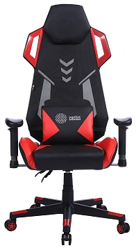 Кресло игровое Cactus CS-CHR-090BLR черный/красный эко.кожа/сетка крестов. нейлон