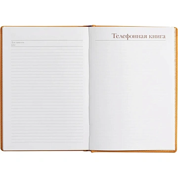 Ежедневник недатированный А5+, 136л, VELVET оранжевый  3-115/06