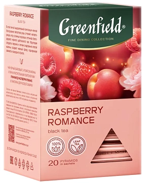Чай Greenfield Raspberry Romance (Распберри Романс), черный, 20 пирамидок