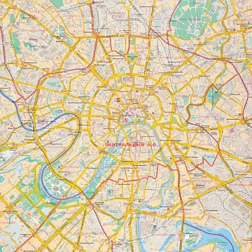 Карта настенная Москва соврем.с каждым домом 1:34тыс., КН123