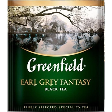 Чай GREENFIELD 'Earl Grey Fantasy' черный с бергамотом и цитрусом, 100 пакетиков в конвертах по 2 г, 0584-09