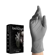 Перчатки нитриловые Benovy Nitrile TrueColor р.S, серые, 50 пар