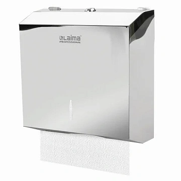 Диспенсер для полотенец LAIMA PROFESSIONAL INOX, (Система H2) Z-сложения, нержавеющая сталь, зеркаль