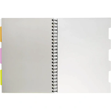 Бизнес-тетрадь 140л,кл,А4,SPIRAL BOOK Серый,евроспир,обл.пласт,раздел.84103