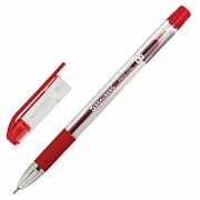 Ручка шариковая масляная с грипом BRAUBERG 'Max-Oil', КРАСНАЯ, игольчатый узел 0,7 мм, линия письма 0,35 мм, 142143