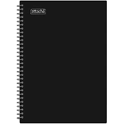 Бизнес-тетрадь А4 120л Attache гребень клетка пластик черн с тиснением