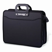 Папка-портфель пластиковая BRAUBERG 'ПРЕМЬЕР' А4 (390х315х120 мм) 3 отделения, фактура 'бисер', черная, 223082