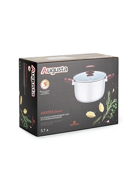Кастрюля с крышкой Attribute Augusta, 5.7л