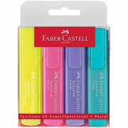 Набор текстовыделителей Faber-Castell '46 Pastel' 4 пастельных цв., 1-5мм