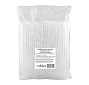 Трубочки для коктейлей Континентпак прозрачные пластиковые 21см 12мм, 100шт