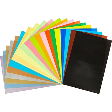 Бумага цветная (набор) 20цв,20л,А4,металл+флюор,набор1,11-420-36