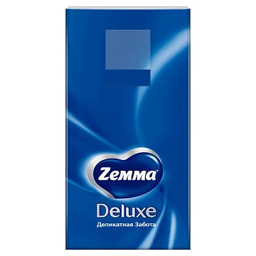 Платочки бумажные носовые ZEMMA/ZEWA Deluxe 3-слойные, СПАЙКА 10 пачек по 10 шт., 21х21 см, 511741