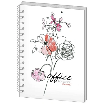 Бизнес-тетрадь 60л,кл,А5,Office Flowers,тв.пер,спир,УФ(СВА5-60OF)