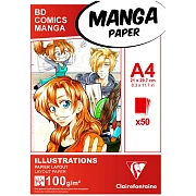 Скетчбук для маркеров 50л., А4 Clairefontaine 'Manga Illustrations', на склейке, 100г/м2