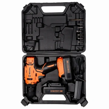 Дрель-шуруповерт безударная АККУМУЛЯТОРНАЯ, с двумя аккумуляторами 2 Ач, 18 В, ВИХРЬ ДА-18Л-2К, 72/1